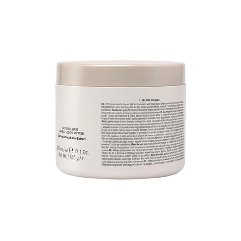 Il Salone Milano Professional Glorious Mask - Hydrating Hair Mask for Dull, Dry Hair - Increases Nourishment and Combability with Chestnut Extract & Rice Extract - Salon-Quality Hair Care (500 ml)