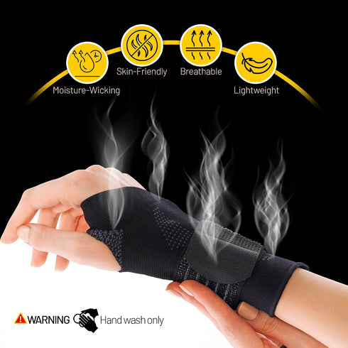 invera 1, Adjustable Wrist Support Brace, Compression Sleeve, Unisex Wrist Protection Sleeve with Straps for Sprain