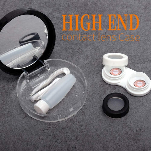 Contact Lens Case, Cute Moon and Stars Holder Kit with Remover Tool, Tweezers, Mirror, Storage Box