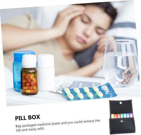 Ipetboom Portable Weekly Pill Organizer - Travel-Friendly Medicine Case