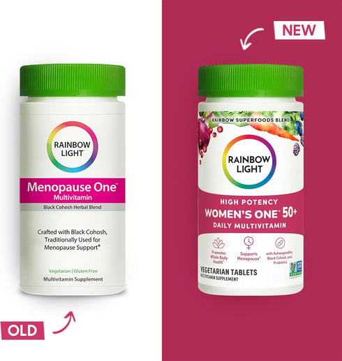Rainbow Light Multivitamin for Women 50+, Vitamin C, D & Zinc, Probiotics, Women's One 50+ Multivitamin Provides High-Potency Immune Support, Non-GMO, Vegetarian, 90 Tablets