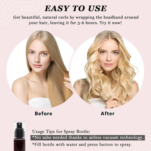 No Heat Curling Rod Headband for Women Girls, Non Heat Overnight Hair Curler 70" Long Velour Lazy Hair Curls Roller