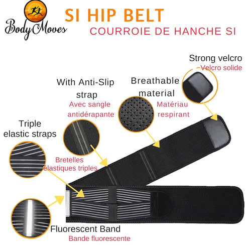 BodyMoves Sacroiliac Si Joint Hip Belt PLUS Extension - Stabilizing Brace for Inflammation Sciatica Pain Relief
