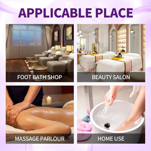 Pedicure Kit Foot Soak Set, 4 Step Foot Spa Kit with Bubble Salt, Sugar Scrub, Massage Mask, and Lotion (Lavender)