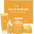Kojic Acid Skincare Set – Kojic Soap Cleanser, Exfoliating Body Scrub, Face Cream & Brightening Serum for Dark Spots