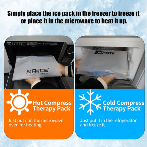 MR.ICE Neck Ice Pack for Injuries, Reusable Cold Pack for Neck - Gel Ice Pack for Neck and Shoulders with Plush Backing