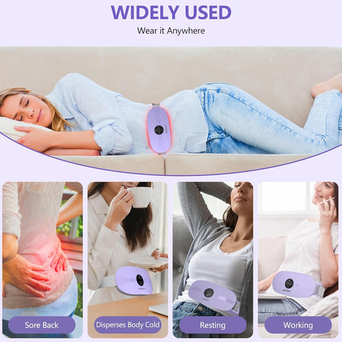 Besky Portable Cordless Menstrual Heating Pad for Cramps, 3 Heat Levels, Rechargeable Small Heating Pad for Pain Relief