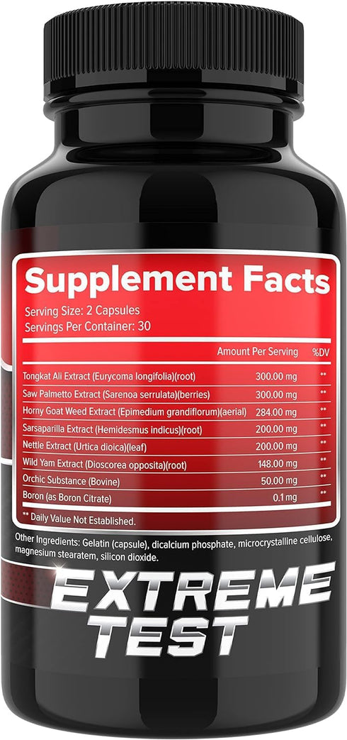 Testosterone Booster Supplement: Male Enhancing Test Boost for Muscle, Energy & Performance, 60ct