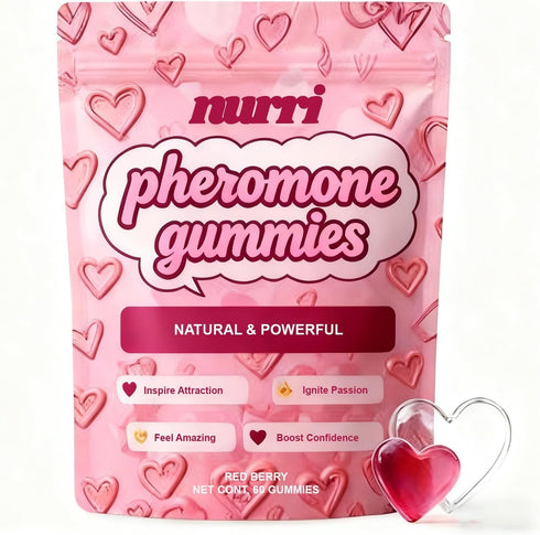 Nurri Pheromone Gummies for Her, Gomitas De Feromonas para Mujer, with Slippery Elm, Supports