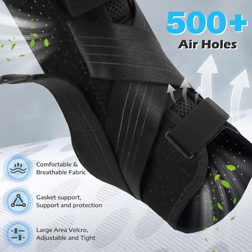HiheXien 2 Ankle Brace for Sprained Ankle, Ankle Brace for Women Men Adjustable & Air Fabric Cool With Removable Side
