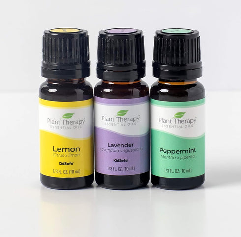 Plant Therapy Lemon, Lavender, and Peppermint Essential Oil Set, 10 mL