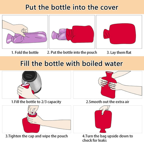 tplaotee 2L Tummy Warmer,Tummy Cartoon Fruits Bee hot Waterbottle with Soft Cover, Water Bottle Bag for Warmer,Bolsa de
