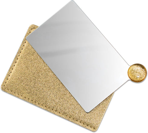 IBEET Unbreakable Stainless Steel Makeup Mirrors, Small Vanity Mirror for Purse, Handheld Compact Pocket Mirror