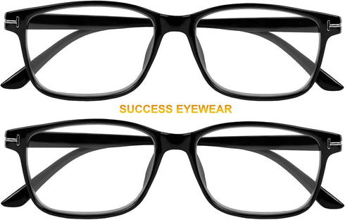 Success Eyewear Computer Glasses 2 Pk Anti Glare Reflection Classic Reading Glasses for Men and Women