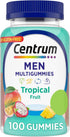 Centrum Men's Multivitamin Gummies, 100 Count, Tropical Fruit Flavors from Natural Sources, 50 Day Supply