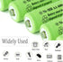 XFULL 12 Packs 600mAh 1.2v Doulbe AA Ni-MH Rechargeable Batteries A Size for Outdoor Solar Lights, Landscape Lighting