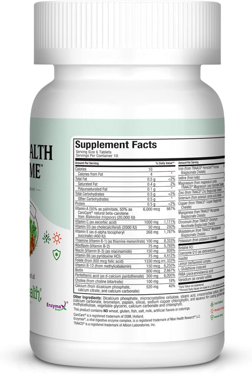 Maxi Health Supreme - High Potency Multivitamin & Mineral Supplement - 60 Tablets - Kosher