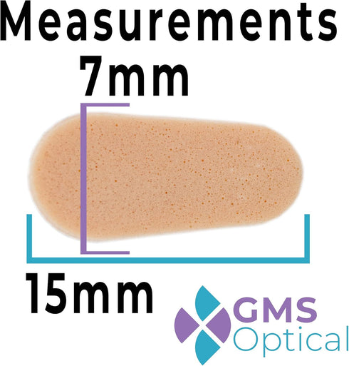 GMS Optical Symmetrical Self-Adhesive Soft Foam Nose Pads for Glasses, 15mm (5 Pair, Peach)