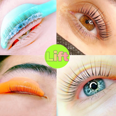 Lash Perm Rods: Silicone Lash Lift Pads, Eyelash Perm Curler Makeup Tools with Reusable Eye Patch & Ribbon (Colorful)