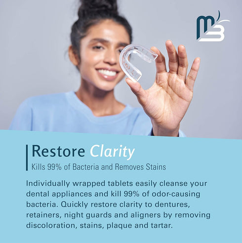 Retainer Cleanser Tablets - Invisalign Cleaner, FSA HSA Approved, Remove Odors, Discoloration, 4 Month Supply