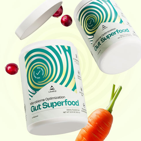 LevelUp Gut Superfood, Fiber Supplement for Leaky Gut, Digestive Problems, Gluten-Free, Total Gut Health (Unflavored)