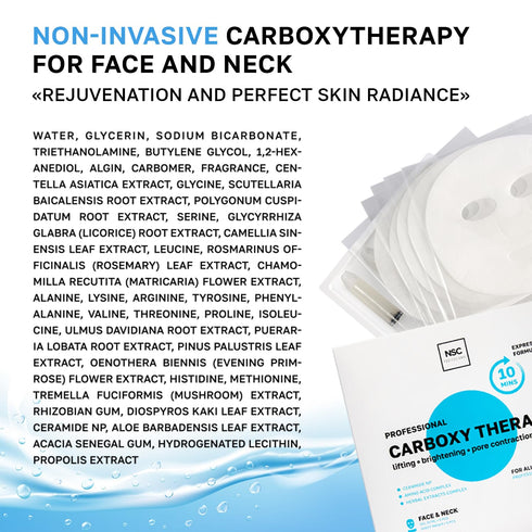 Name Skin Care Korean Carboxy CO2 Therapy Face & Neck Mask Set of 2 - Hydrating Anti-Aging Skincare Treatment