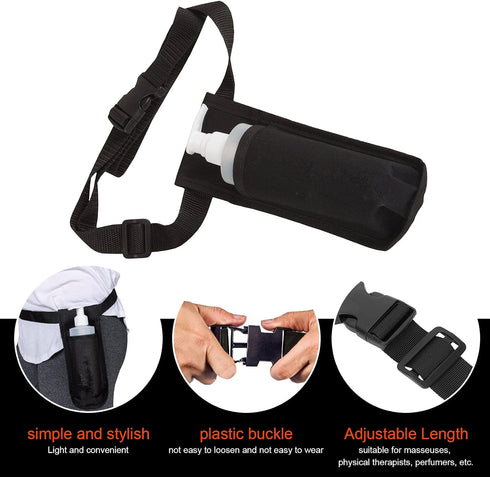 Massage Holster Belt Single Bottle Waist Bag Adjustable Shoulder Strap Massage Lotion Massage Oil Waist Pouch