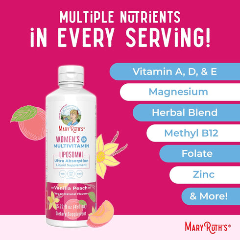 MaryRuth Organics Multivitamin for Women 40+, Liposomal Immune Support Supplement, Vegan, 15.22 Fl Oz