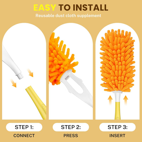SetSail 4pcs 1 Dusters for Cleaning Compatible with Swiffer Small Microfiber Duster Refills Reusable Duster Refill