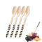 Perfect Stix Green Spoon 158-Moo-36, Wooden Cutlery Spoons with Cow Print (Pack of 36)