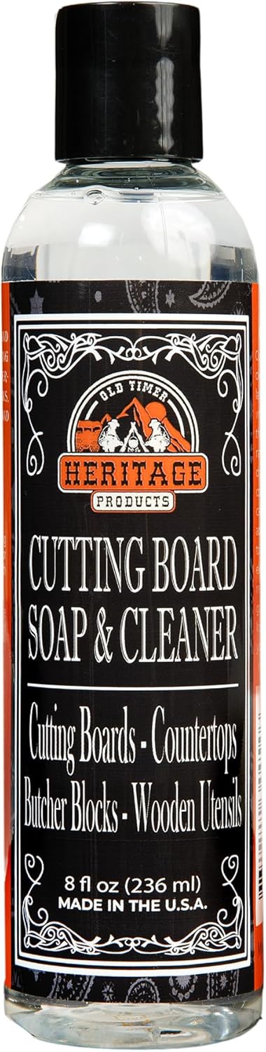 Heritage Products Food Safe Cutting Board Soap, 8 oz Natural Formula for Butcher Block, Chopping Boards, Wooden Bowls