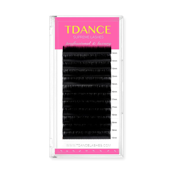 TDANCE Premium C Curl 0.07mm Thickness Semi Permanent Individual Eyelash Extensions, Silk Volume Lashes, Mixed 10-17mm