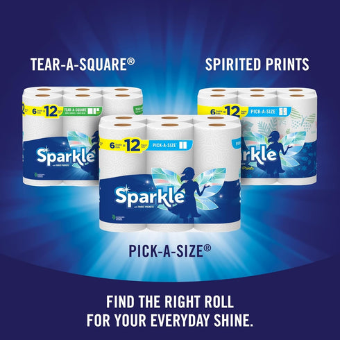 Sparkle Pick-A-Size Paper Towels - 24 Double Rolls = 48 Regular Rolls, Everyday Value with Full and Half Sheets
