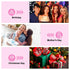 Cute Waterproof Small Pencil Case Makeup Bag for Purse, Preppy Nylon Makeup Brush Holder with Zipper (Slim-Pink Heart)