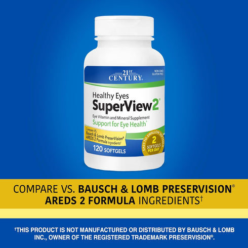 21st Century Healthy Eyes SuperView, 2 Softgels, 120 Count