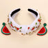 Watermelon Rhinestone Crystal Headbands for Women's Summer Beach Vacation Outfits (Watermelon 1, Set of 3)