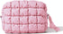 Quilted Makeup Bag - Travel Toiletry Bag for Women, Cute Baby Pink Makeup Organizer Pouch (M, Pink)