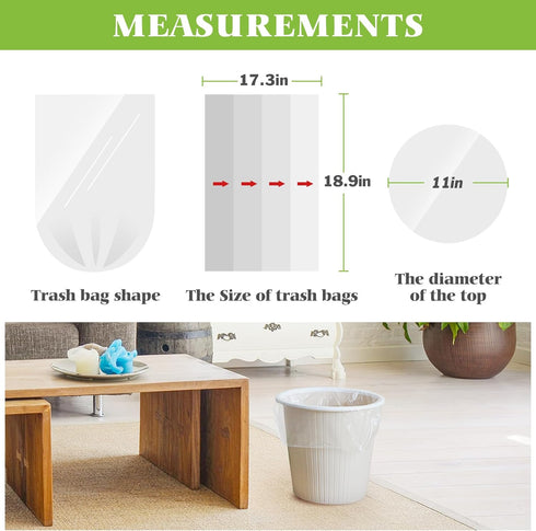 Teivio 3 Gallon 200 Counts Clear Trash Bags, Strong Garbage Bags, Small Plastic Liners for Home Office Kitchen Bathroom