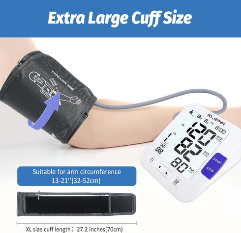 Large Screen Blood Pressure Monitor, ELERA Extra Large Cuff 13-21" BP Machine for Home Use