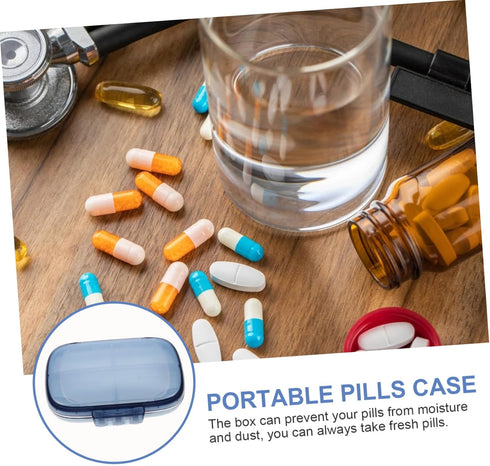 Portable Weekly Pill Organizer Large Capacity Travel Medicine Case Container for Tablets Vitamins Supplements Storage