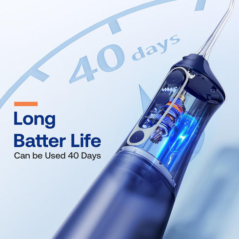 Bitvae C6 Portable Cordless Water Flosser for Teeth Cleaning, 6 Jet Tips, USB Rechargeable, IPX7 Waterproof, Midnight
