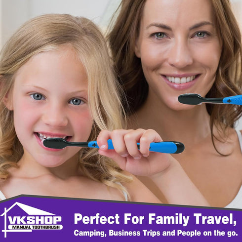 144 Pack Cheap Travel Toothbrushes - Soft Carbon Toothbrush, Eco-Friendly Bulk Individually Wrapped