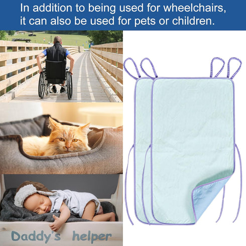 4-Layer 18.9"X33.9"(Pack 2 Wheelchair Highly Absorbent Incontinence Waterproof Pads, Soft Extra Large Washable