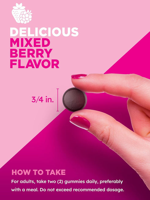 Gummies PINK Multivitamin for Women | Non-GMO & Gluten Free | Plus Collagen & Biotin | Mixed Berry Flavor