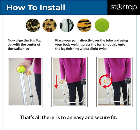 STARTOP Deluxe Pre Cut Walker Tennis Ball Glides - Walkers Legs Universal Precut Glide Balls, Accessories Gifts