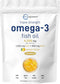 Triple Strength Omega 3 Fish Oil Supplements, 4200mg Per Serving, 120 Softgels – Lemon Flavored, Burpless | EPA 1200mg