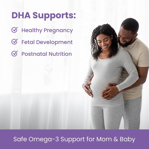 Prenatal DHA for Women 600mg + 400 IU Vitamin D3, 120 Softgels for Brain Health during Pregnancy