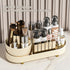 Rotating Makeup Organizer for Vanity with Brush Holder, Large Spinning Makeup Skincare Organizer (15x6.3'')