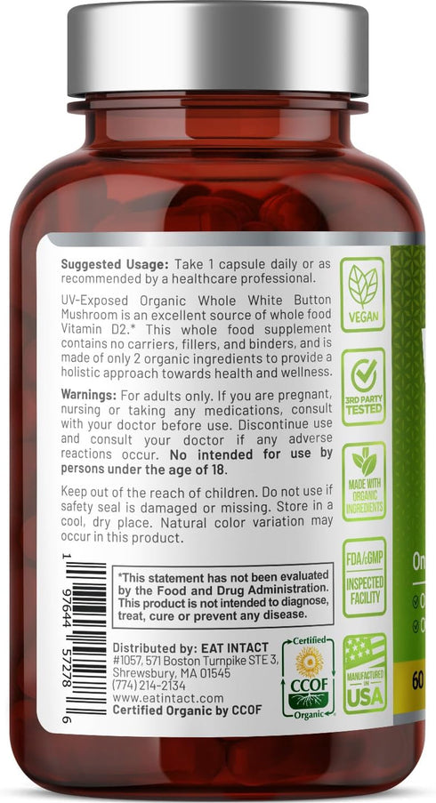 Organic Vegan Whole Food Vitamin D2, 2000 IU (50 mcg) (1)