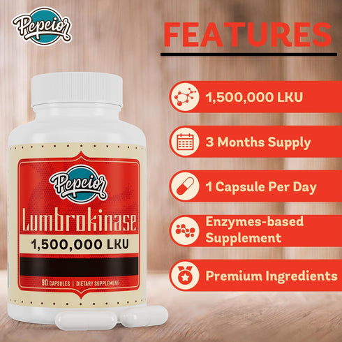 Lumbrokinase 200mg (Max Activity 1,500,000 LKU) - Lumbrokinase Enzymes Supplement, More Effective Than Nattokinase - 90